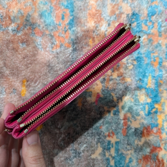 Coach Double Corner Zip Wristlet Pink - Picture 5 of 14